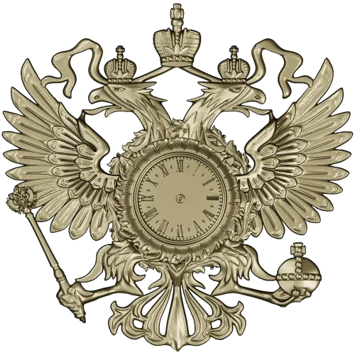 Dual-Headed Eagle Clock Emblem STL 3D Model for CNC Milling