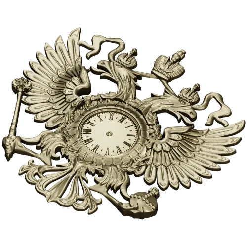 Dual-Headed Eagle Clock Emblem STL 3D Model for CNC Milling