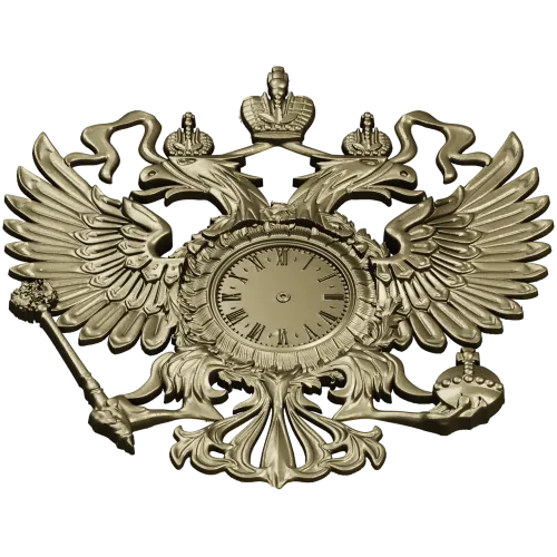 Dual-Headed Eagle Clock Emblem STL 3D Model for CNC Milling