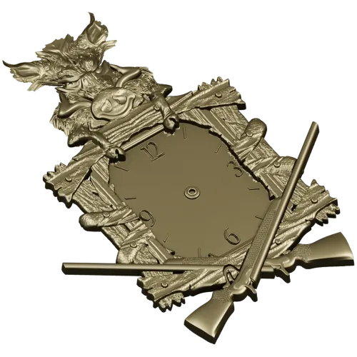Boar's Vigil Decorative Hunting Clock STL Model for CNC
