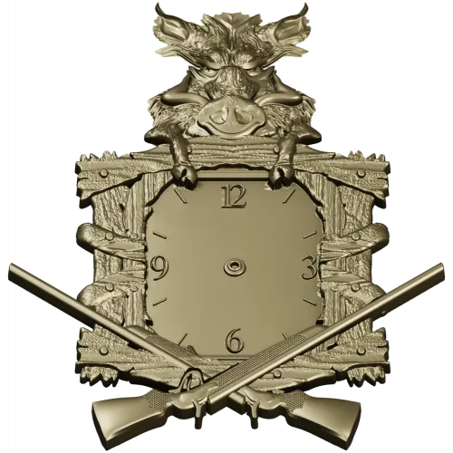 Boar's Vigil Decorative Hunting Clock STL Model for CNC