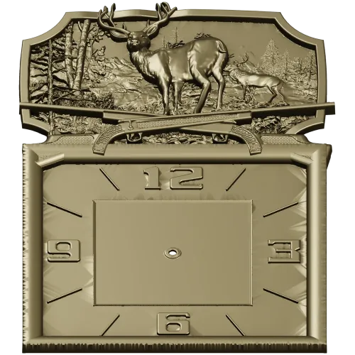Deer Forest Wall Clock 3D Model for CNC