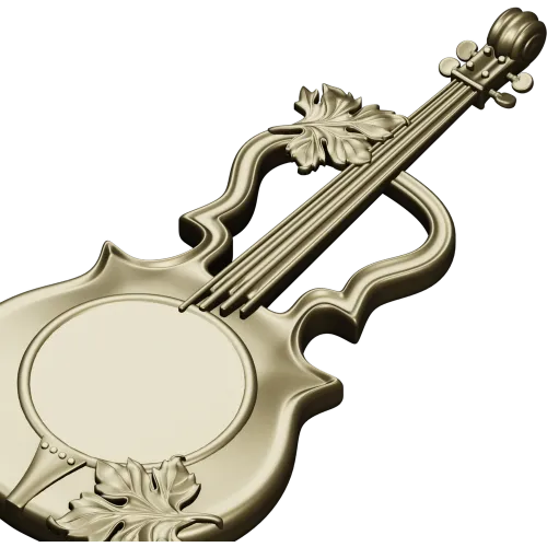 Melodic Elegance - Violin and Drum Inspired CNC 3D Model STL