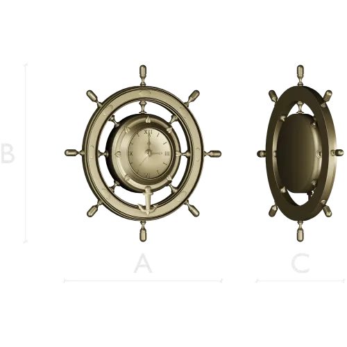Ship Wheel Clock 3D Model for CNC Milling