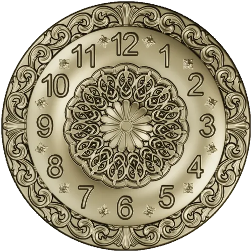 Ornate Circular Clock Face STL Model for CNC Milling