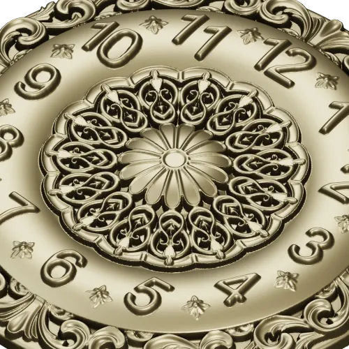 Ornate Circular Clock Face STL Model for CNC Milling