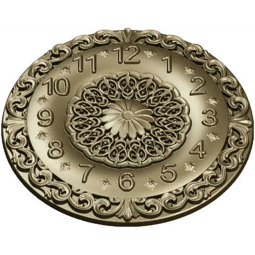 Ornate Circular Clock Face STL Model for CNC Milling