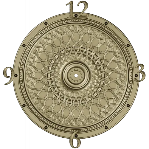 LatticeTime Ornamental Clock Face 3D Model STL for CNC Milling