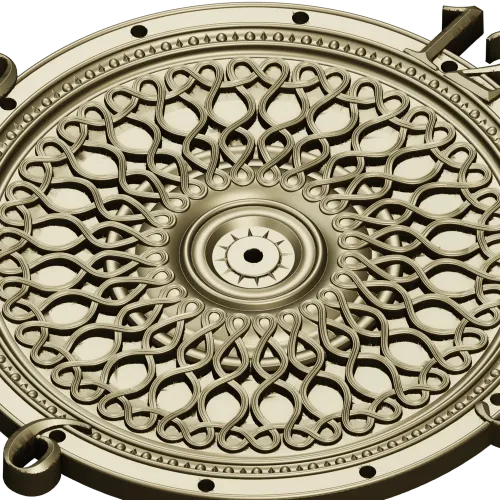 LatticeTime Ornamental Clock Face 3D Model STL for CNC Milling