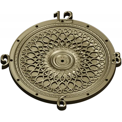 LatticeTime Ornamental Clock Face 3D Model STL for CNC Milling