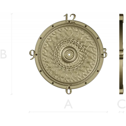 LatticeTime Ornamental Clock Face 3D Model STL for CNC Milling