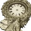 Decorative Wolf Clock 3D STL Model for CNC Milling