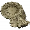 Decorative Wolf Clock 3D STL Model for CNC Milling