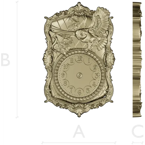 Ornate Owl Clock Frame 3D STL Model for CNC Milling