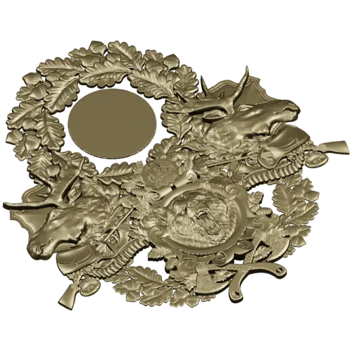 Охотничий герб с нишей для часов - 3D модель STL для ЧПУ