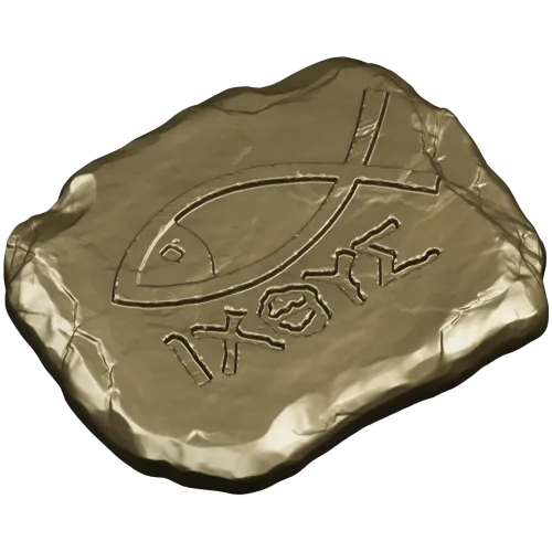 Рельефная табличка с символом ИХТУС, 3D модель STL для ЧПУ