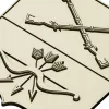 Heraldic Shield with Crossed Muskets and Bow - STL 3D Model for CNC