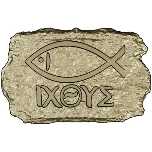 Ichthys Stone Plaque - STL 3D model for CNC
