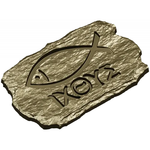 Ichthys Stone Plaque - STL 3D model for CNC