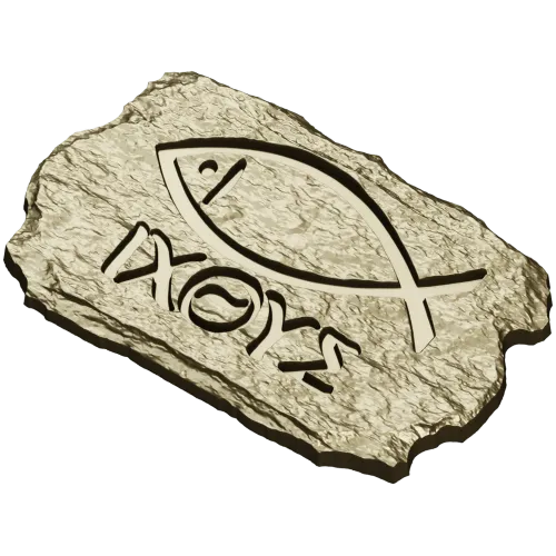 Ichthys Stone Plaque - STL 3D model for CNC