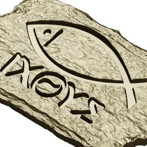 Ichthys Stone Plaque - STL 3D model for CNC