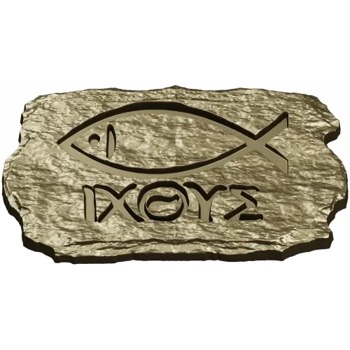 Ichthys Stone Plaque - STL 3D model for CNC