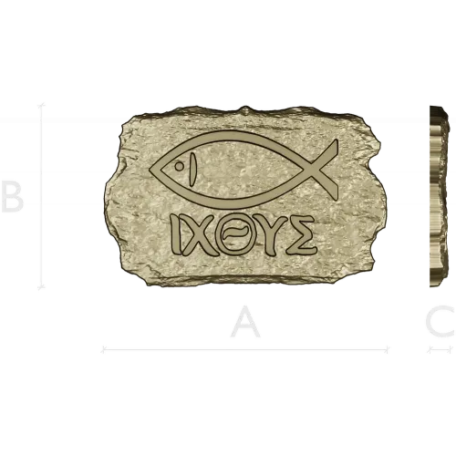 Ichthys Stone Plaque - STL 3D model for CNC