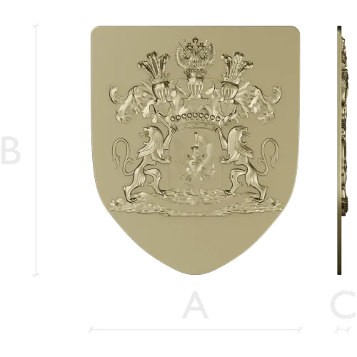 Heraldic Shield STL - Family Coat of Arms 3D Model for CNC