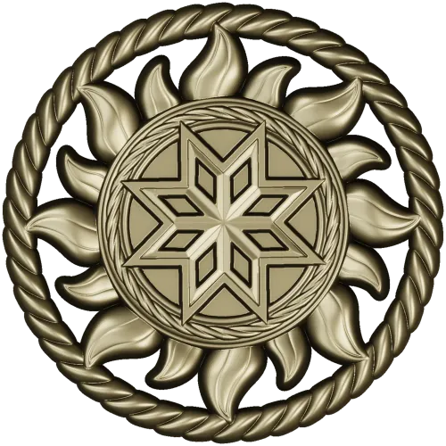 Alatyr Sun Medallion - STL 3D model for CNC carving