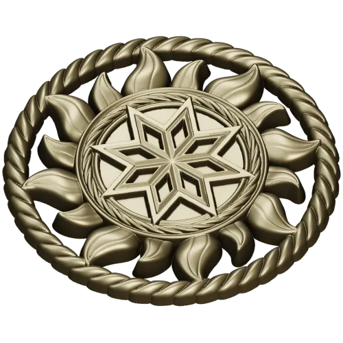 Alatyr Sun Medallion - STL 3D model for CNC carving