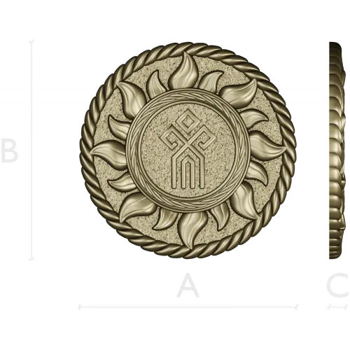 Slavic Sun Medallion STL for CNC carving