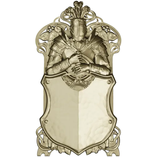 Knightly Heraldic Plaque STL for CNC
