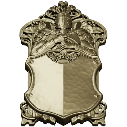 Knightly Heraldic Plaque STL for CNC