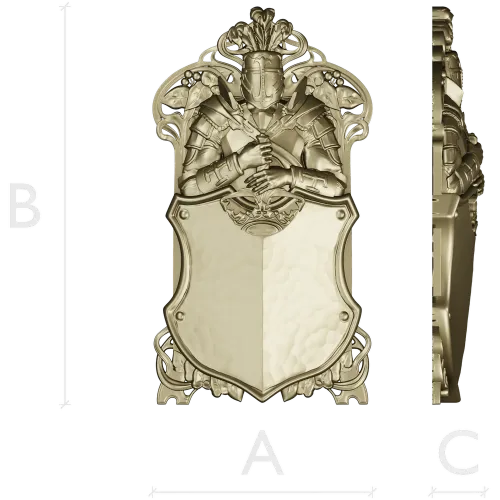 Knightly Heraldic Plaque STL for CNC