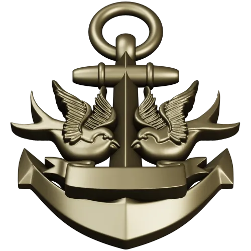 Anchor with Swallows - STL 3D model for CNC