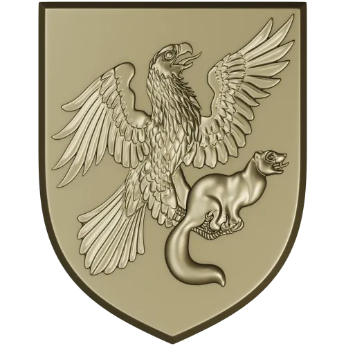 Heraldic Eagle and Marten Shield - high-relief STL 3D model for CNC