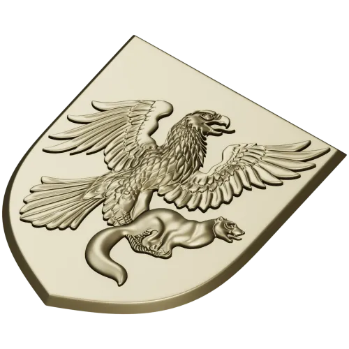 Heraldic Eagle and Marten Shield - high-relief STL 3D model for CNC