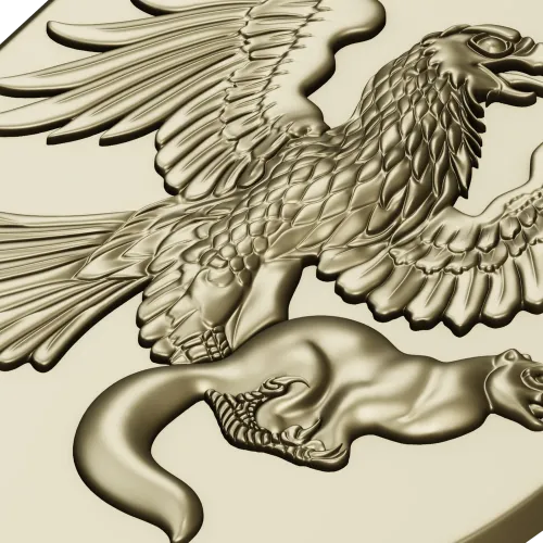 Heraldic Eagle and Marten Shield - high-relief STL 3D model for CNC