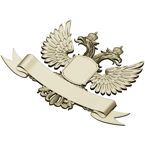Двуглавый орёл с щитом и лентой - 3D модель STL для ЧПУ