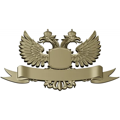 Двуглавый орёл с щитом и лентой - 3D модель STL для ЧПУ