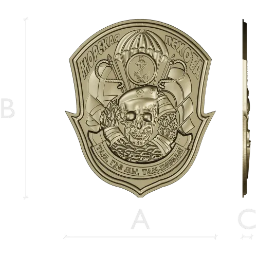 Russian Naval Infantry Emblem STL 3D Model