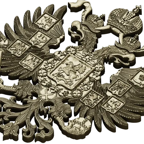 Imperial Russian Double-Headed Eagle STL 3D Model for CNC