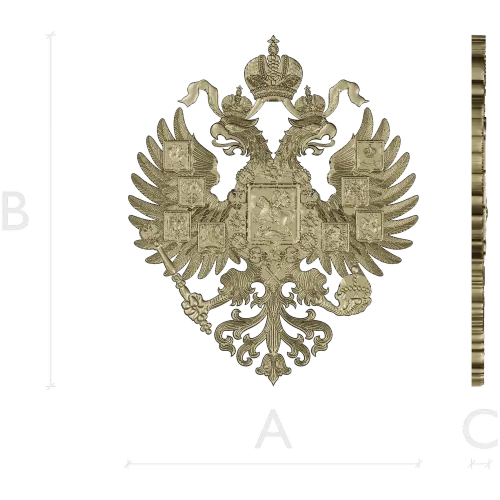 Imperial Russian Double-Headed Eagle STL 3D Model for CNC