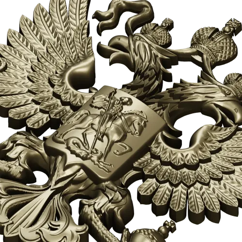 Герб Российской Федерации - 3D STL модель для ЧПУ