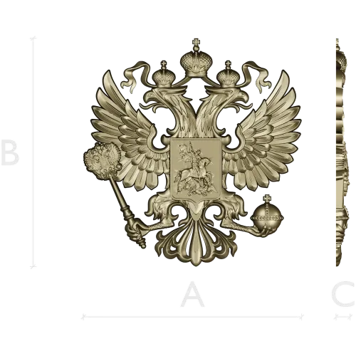 Герб Российской Федерации - 3D STL модель для ЧПУ