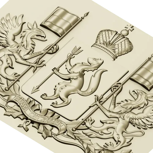 Coat of Arms of Sverdlovsk Oblast - high-relief STL for CNC