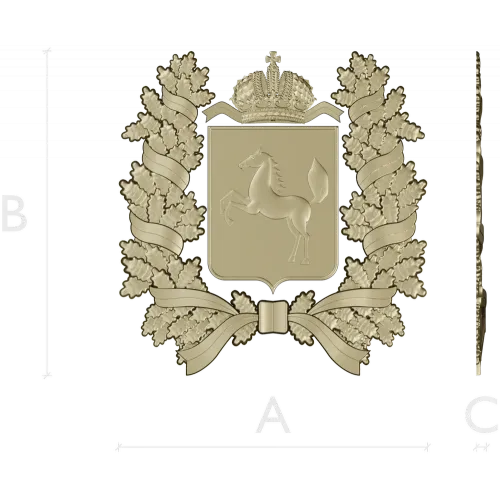 Tomsk Oblast Coat of Arms STL 3D Model for CNC Milling
