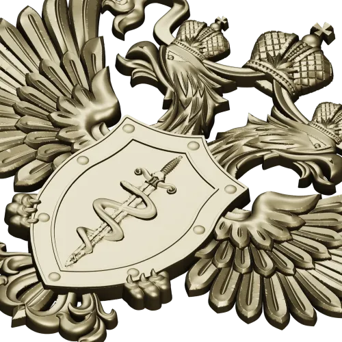 Герб ФСКН - 3D модель STL для ЧПУ