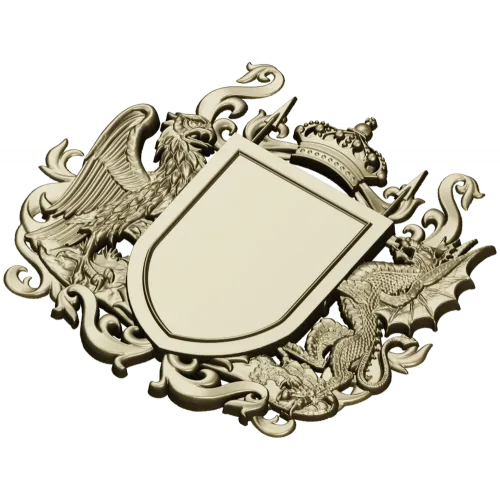 Heraldic Coat of Arms STL - Eagle & Dragon 3D Model for CNC