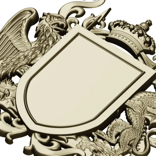 Heraldic Coat of Arms STL - Eagle & Dragon 3D Model for CNC
